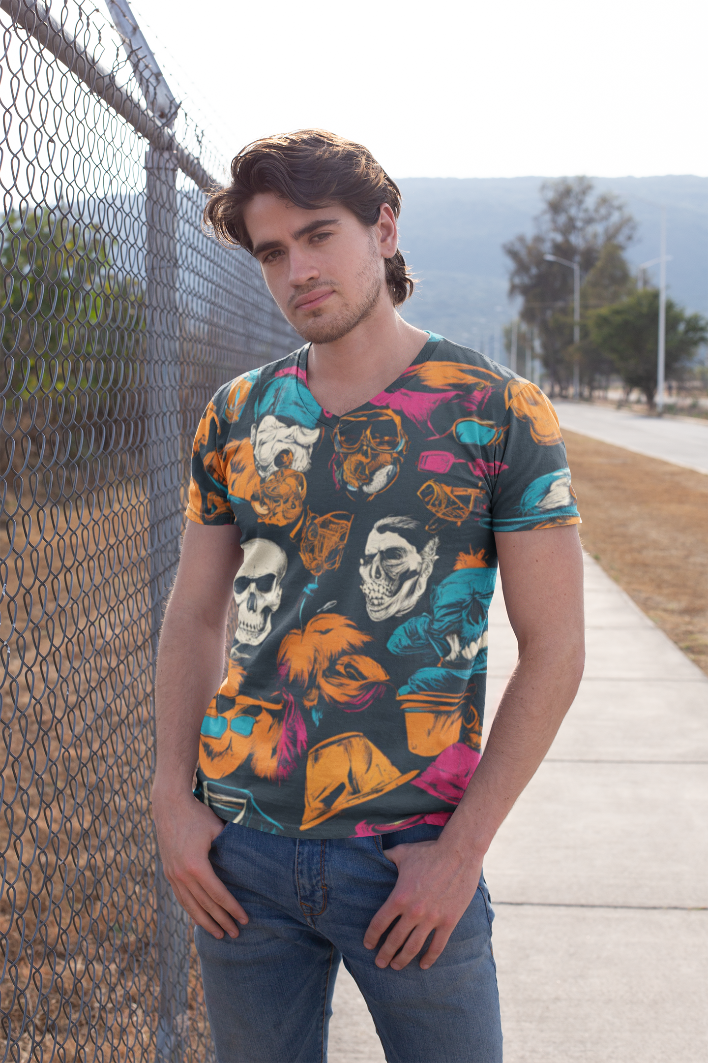 Men's all over printed Tshirt