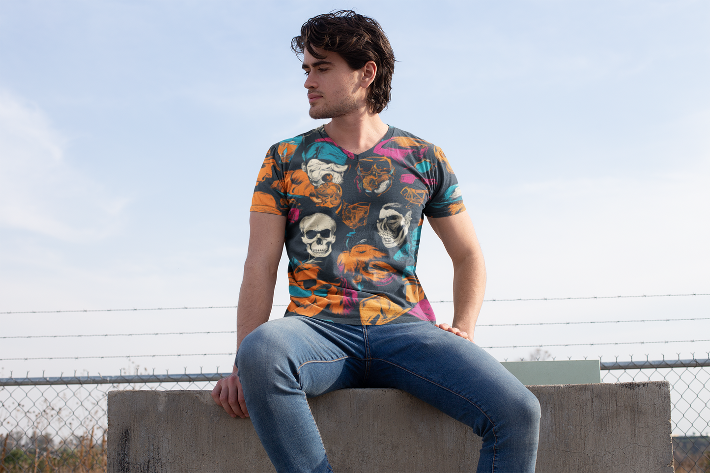 Men's all over printed Tshirt