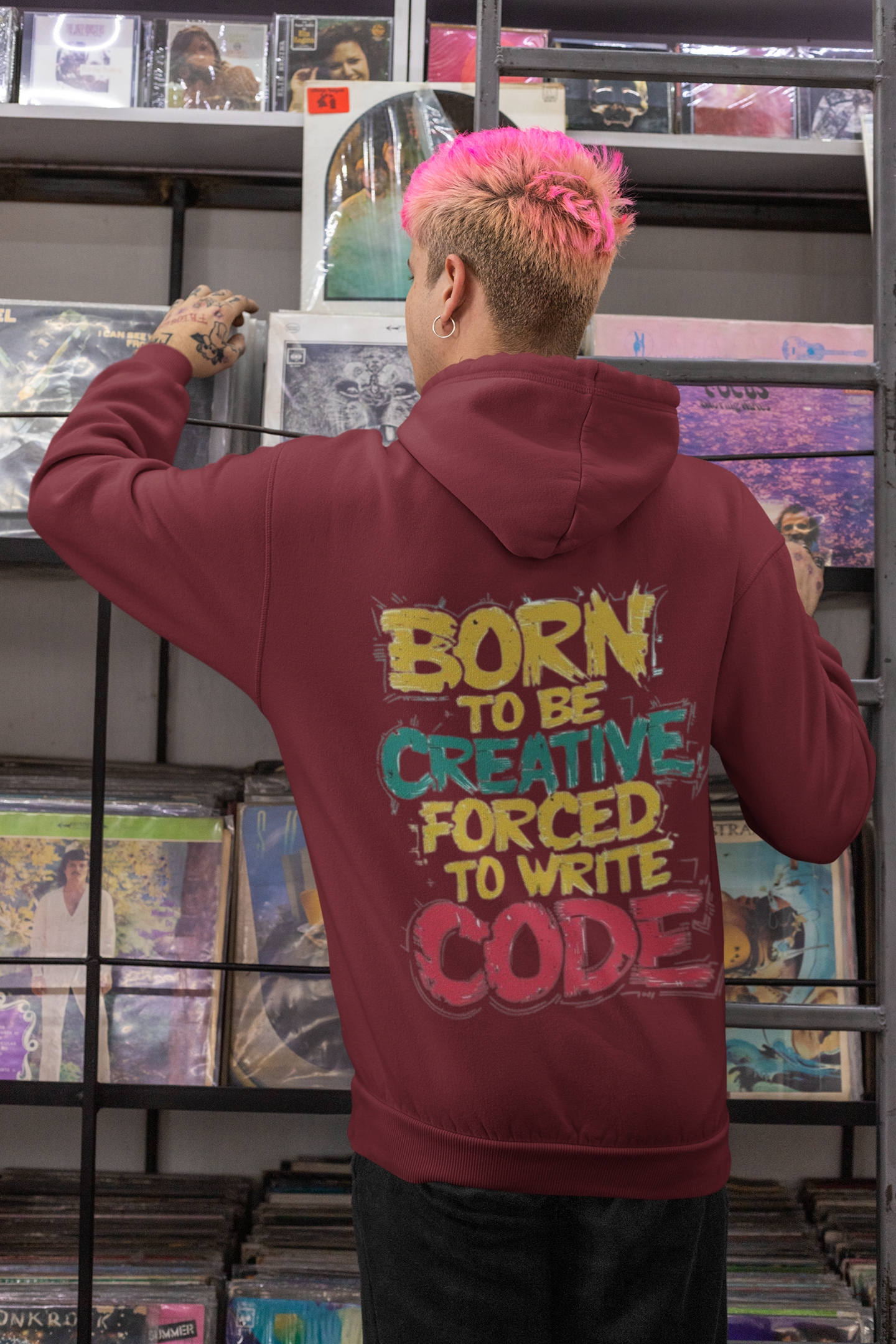 Born to be creative - Oversized Hooded Sweatshirt