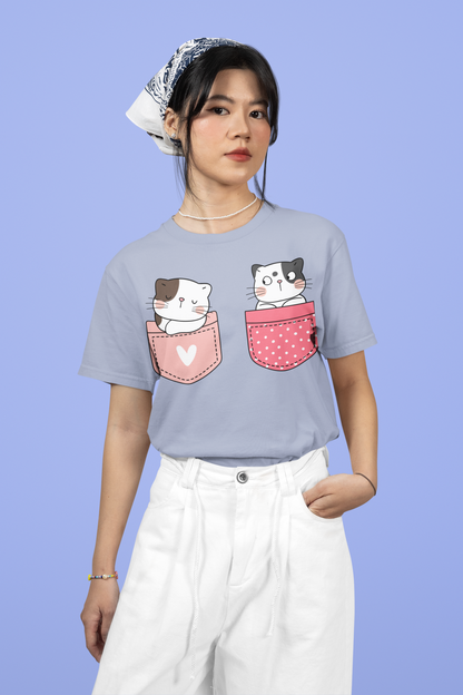 Couple Kitty - Terry Oversized Tshirts