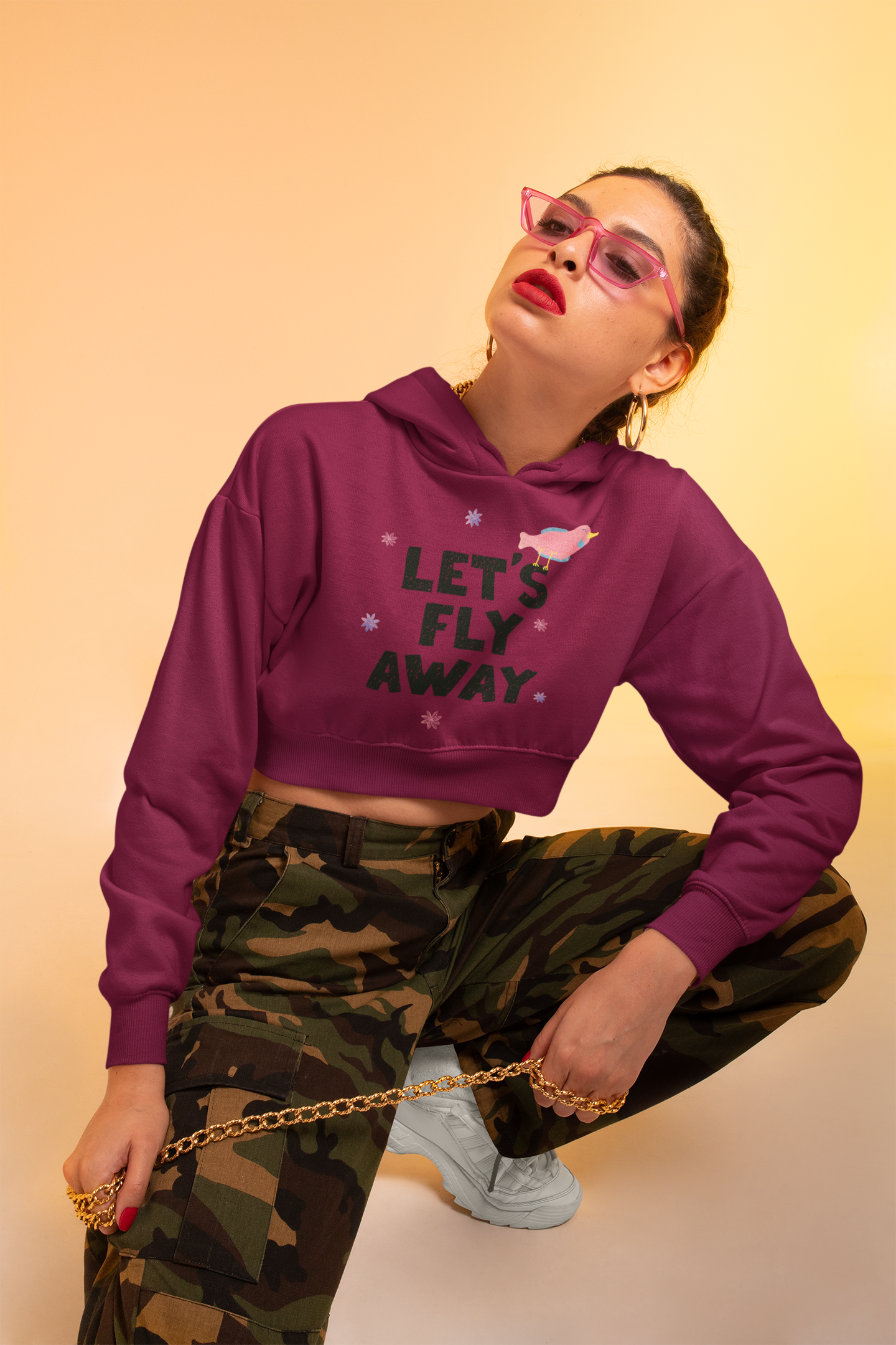 Crop Hoodies - Let's Fly Women