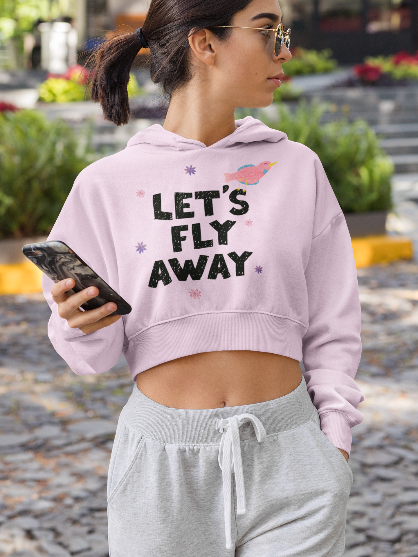 Crop Hoodies - Let's Fly Women