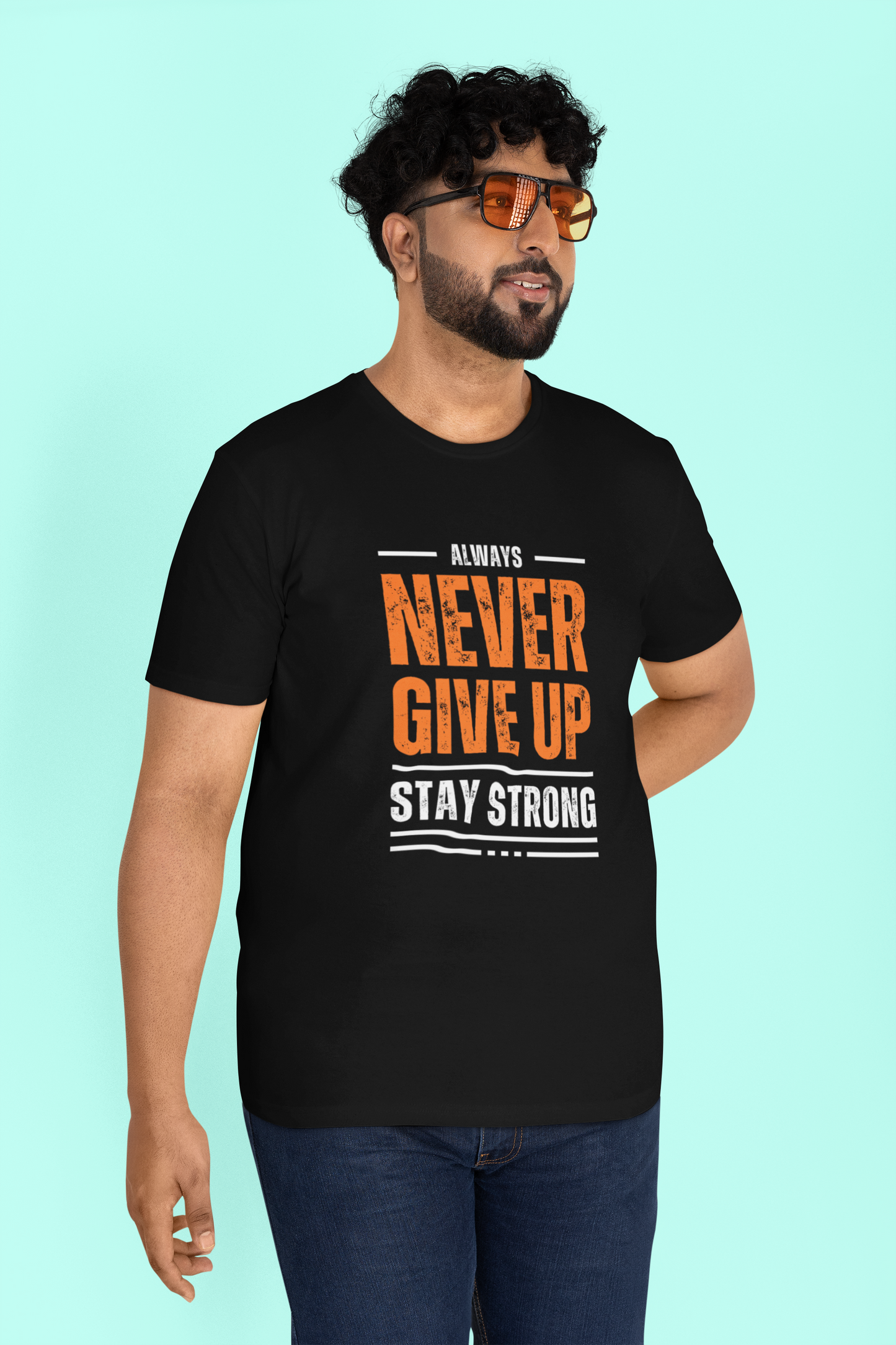 Never Give Up - Terry Oversized Tshirts