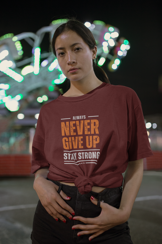 Never Give Up - Terry Oversized Tshirts (Women)